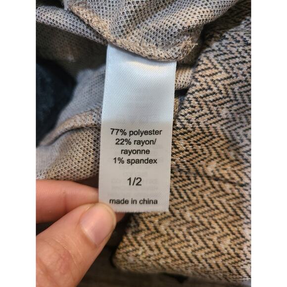 Maurices 1/2 womens black tan and white skirt with black lace trim new with tags - Picture 5 of 8